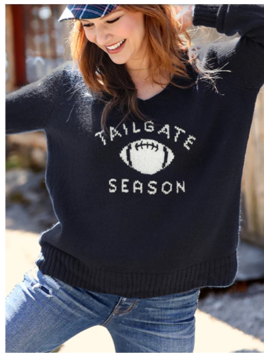 Wooden Ships Tailgate Season V-Neck Sweater